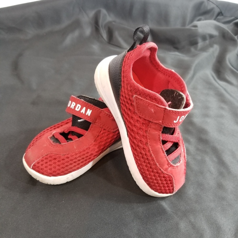 Red and Black Infant Jordans Size 7c